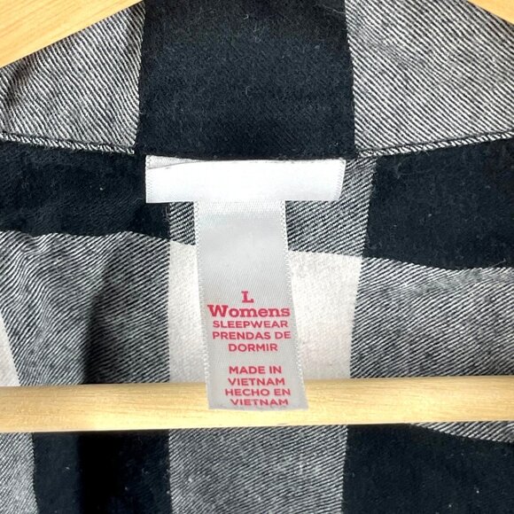 Wondershop Black & White Plaid Womens Sleepwear Shirt Dress Wondershop Size L - Picture 4 of 8